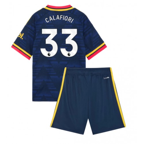 Arsenal Riccardo Calafiori #33 Udebane Trøje Børn 2026-27 Kortærmet (+ Korte bukser)